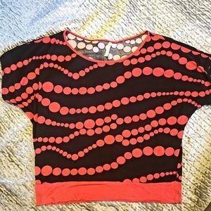 Made in USA Black and Red Polka Dot Blouse